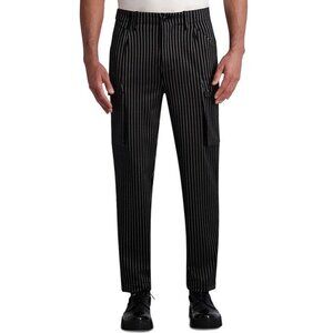 Mens Karl Lagerfeld Black Pinstripe Dress Utility Pants Size 38 NWT RZ10403 $350